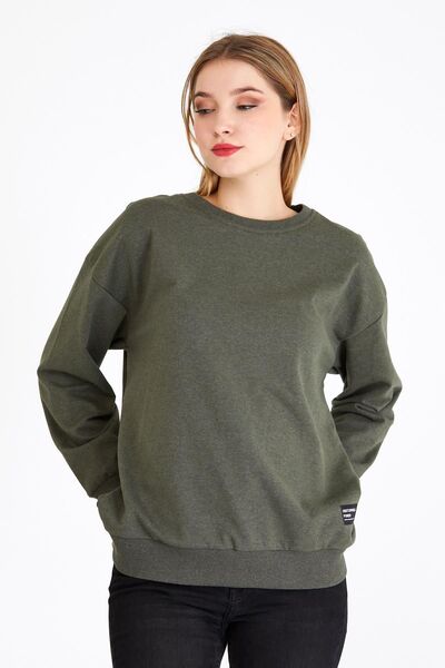 COMEOR Χακί Γυναικείο Φούτερ - Crew Neck, Regular Fit, Άνετο σχέδιο