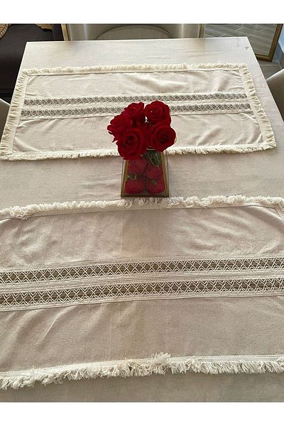 NDC HOME Raw Linen Cream 2-pack Vintage Runner (40 x 80)