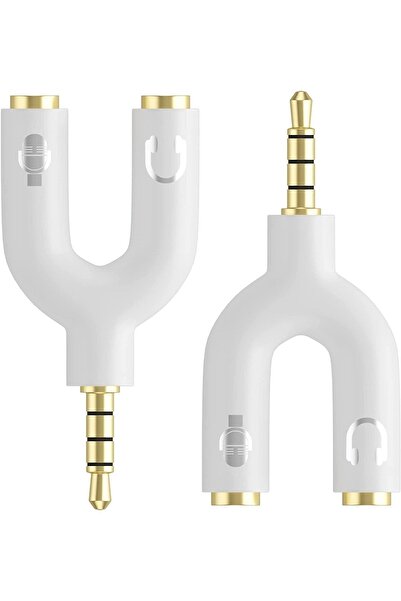 aogo Kulaklık Mikrofon Birleştirici Aparat 3.5mm Erkek 2x3.5mm Dişi Kulaklık ...