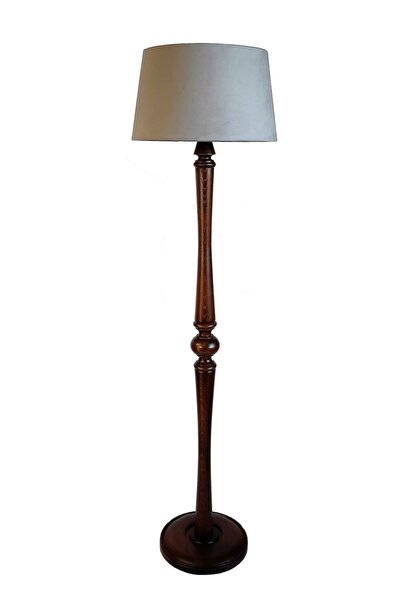 Lambada Tetra Torna Ayak Serisi Ahşap Lambader (Açık Gri- Koyu Ceviz)