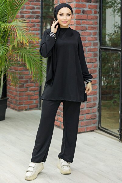 Bestenur Gülfer Ribbed Set 722 - Black