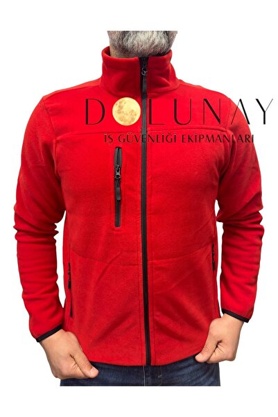 Dolunay İş Elbiseleri Polar Mont Kırmızı 3 Cepli
