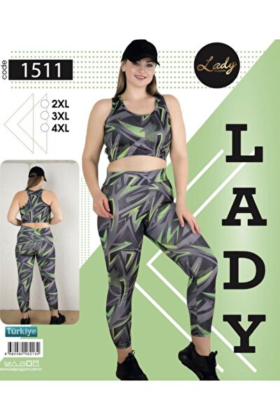 NightLove طقم لباس ضيق للياقة البدنية وصالة الألعاب الرياضية مقاس كبير - سيدة