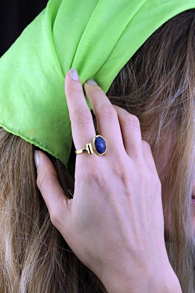 Feyz Tasarım Safir Taşı Oval Tasarım Yüzük