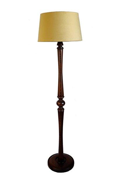 Lambada Tetra Torna Ayak Serisi Ahşap Lambader (Hardal- Koyu Ceviz)