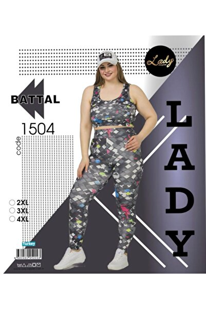 NightLove طقم لباس ضيق للياقة البدنية وصالة الألعاب الرياضية مقاس كبير - سيدة