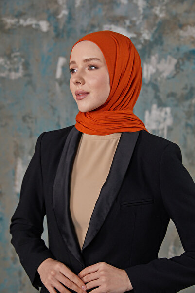 Differenza Brick Color Combed Cotton Shawl