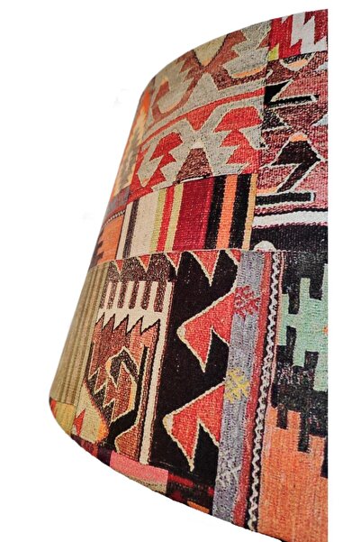 Lambada Torna Ayaklı El Yapımı Masif Lambader (kilim Desen-koyu Ceviz)