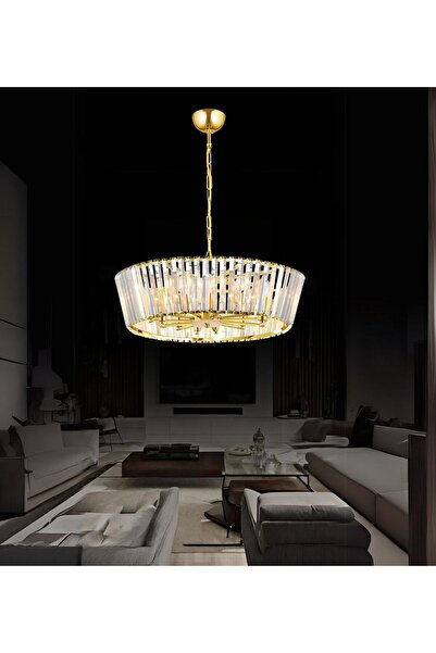 RONİSU AYDINLATMA Serenne 50'lık Taşlı Avize Kristal Taşlı Aydınlatma