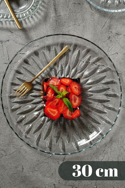 Vienev 30 Cm Glass Round Serving Plate - 1 Piece