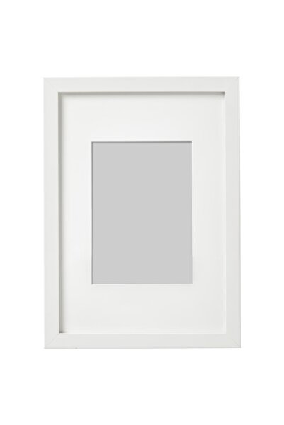 IKEA RIBBA 21x30 cm A4 Ebat Beyaz Kalın Kenarlı Paspartulu Ahşap Resim Fotoğraf Çerçevesi