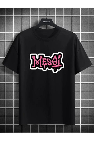 Pisa Art Lionel Messi Unisex Μπροστινό-Μεσαίο γραπτό μπλουζάκι ειδικής σχεδίασης