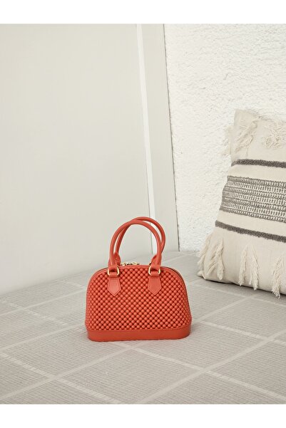 Moom Bag Помаранчева силіконова жіноча сумка через плече - подвійна ручка та ланцюжок