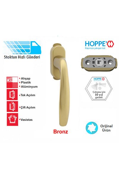 Hoppe Child Safety Locked Pimapen Window Handle Kisi2 Bronze