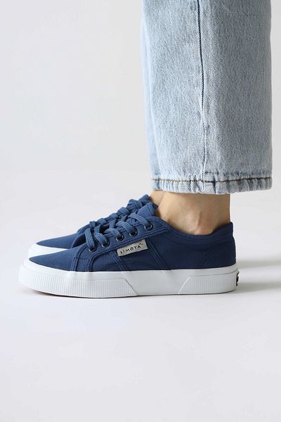 Limoya Timon Navy Blue Comfortable Sole Linen Women's Sneakers, Women's Sneakers