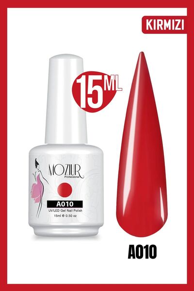 MOZIUR A010 (KIRMIZI) Uv Led Kalıcı Oje 15ml Ana Renkler
