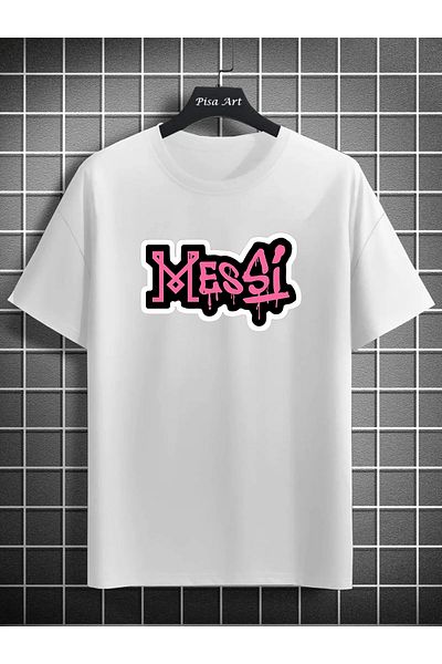 Pisa Art Lionel Messi Unisex Μπροστινό-Μεσαίο γραπτό μπλουζάκι ειδικής σχεδίασης