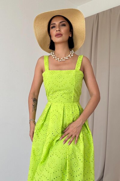 Essence Bouteille Embroidery Dress with Straps