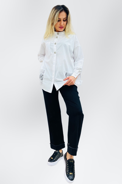 Kayra Stand Collar Lace Tunic 11022-24