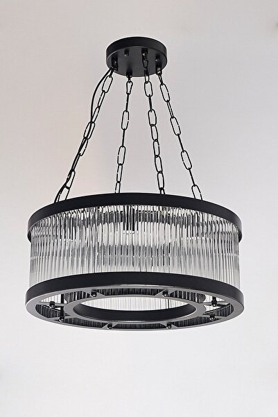 Avize çarşısı Latin Siyah Renkli, Çubuk Camlı, Sarkıt Avize, Bs.7485-54-55