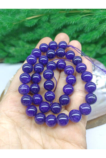 DOĞAL TAŞ CENNETİ 40 см нишка от естествен камък аметист - сертифицирана дълж...