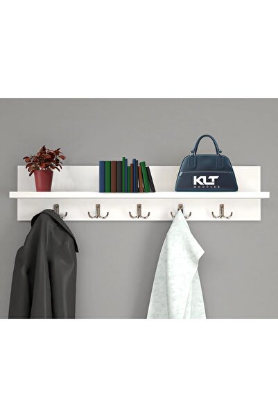 KLT Modüler Duvar Askılığı, Elbise Askılığı, Beyaz Askılık 80 Cm