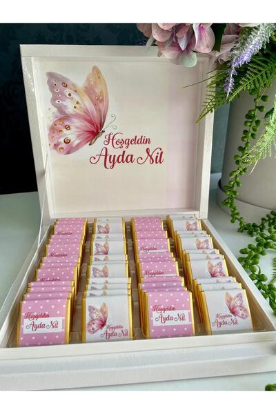 Minemiss Tasarım Lüks Kutulu Isme Özel Tasarımlı Kız-erkek Bebek Çikolatası 5...