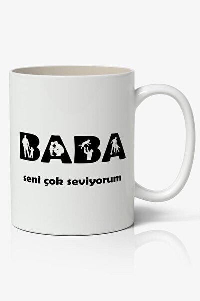 Nostaljik Lezzetler BABA Seni Çok Seviyorum Babalar Günü Baskılı Kupa Bardak ...
