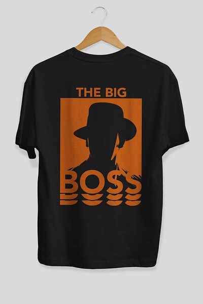 Ankhises The Big Boss Back Print Μαύρο μπλουζάκι Oversize Unisex Ανδρικό Γυναικείο λαιμόκοψη