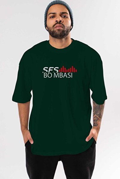 Ankhises Sound Bomb Front Štampano Emerald Green Oversize kroj T-shirt Muškar...