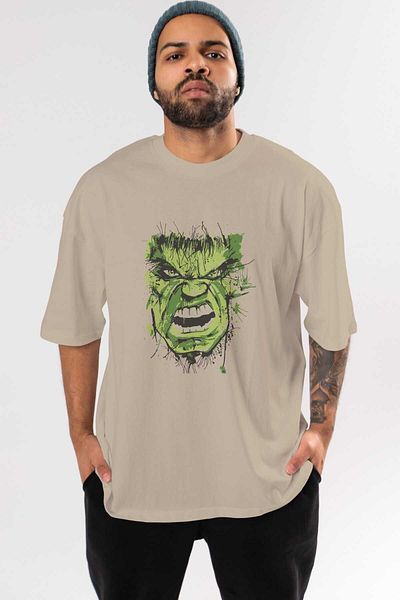 Ankhises Tricou Hulk (4) pentru bărbați, femei, bej, cu gât crew, bumbac