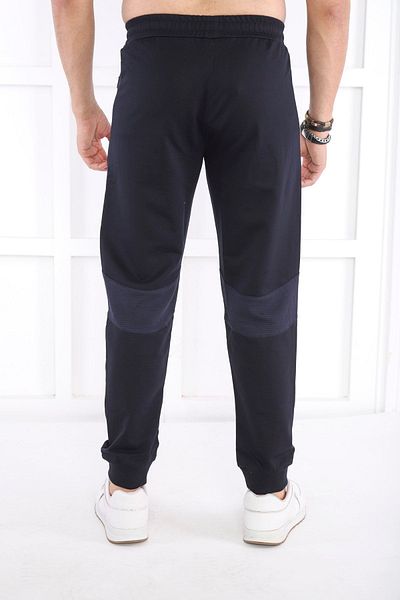 NEED LİFE Men's Navy Blue Pockets Zippered Slim Fit Sweatpants