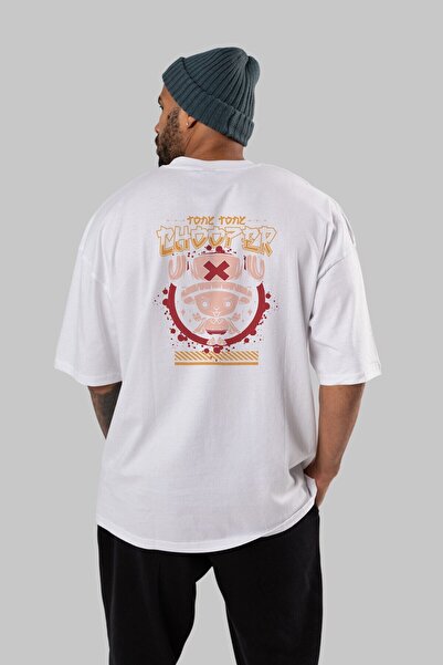 Ankhises Chooper Rear Štampano Bela Oversize kroj T-shirt Unisex Muškarci Žen...
