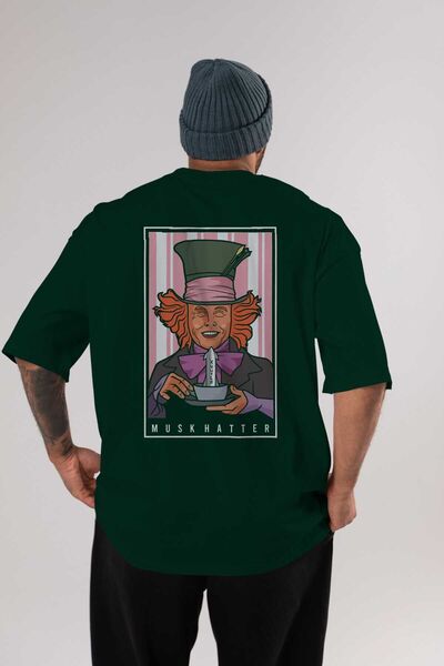 Ankhises Ludi krojač Elon Musk Natrag Štampano Smaragdno zelena Oversize kroj...