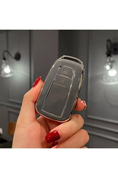 AYZ GARAGE Husă gri din material TPU pentru Toyota cu acces fără cheie (2 butoane)