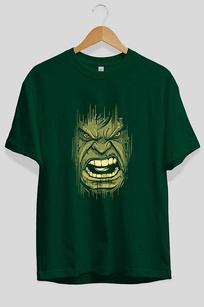 Ankhises Hulk (3) Tricou supradimensionat din bumbac verde smarald - Gât crew Bărbați Femei