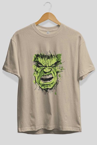 Ankhises Tricou Hulk (4) pentru bărbați, femei, bej, cu gât crew, bumbac