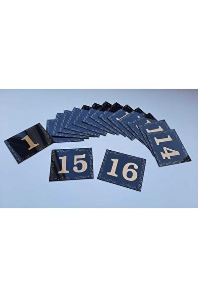 Genel Markalar Kapı Numarası 5.5x6.5 Siyah Zemin Üzeri Altın Sarı Baskı Kendinden Yapışkanlı No:1 Den 16’a