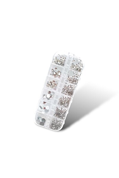RNK BEAUTY Nail Art Süsleme Taşı 12 Boy Gümüş