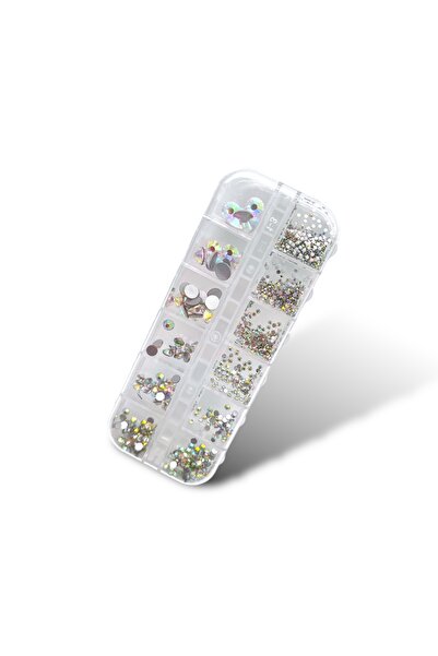 RNK BEAUTY Nail Art Süsleme Taşı 12 Boy Holografik Gümüş