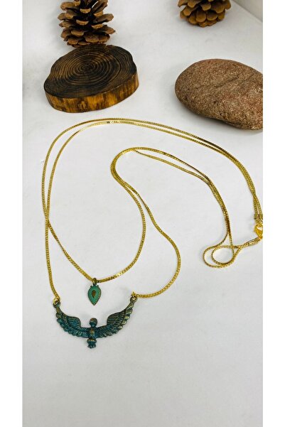 Porsuk Alternatif قلادة نسائية طويلة مطلية بالورنيش مصنوعة يدويًا من النحاس