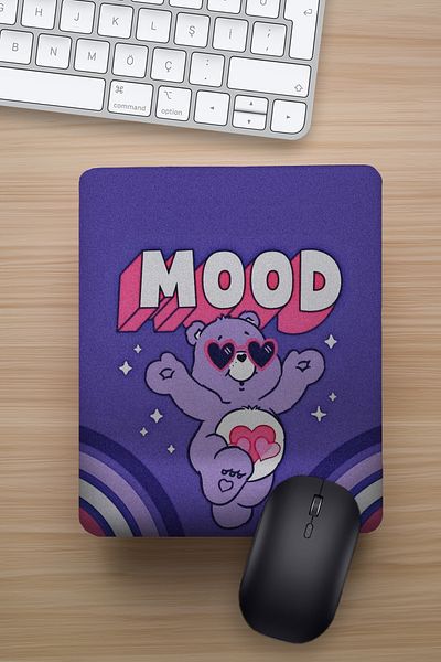 Ludios Подложка за мишка Purple Bear Mood Design с поддръжка на китката