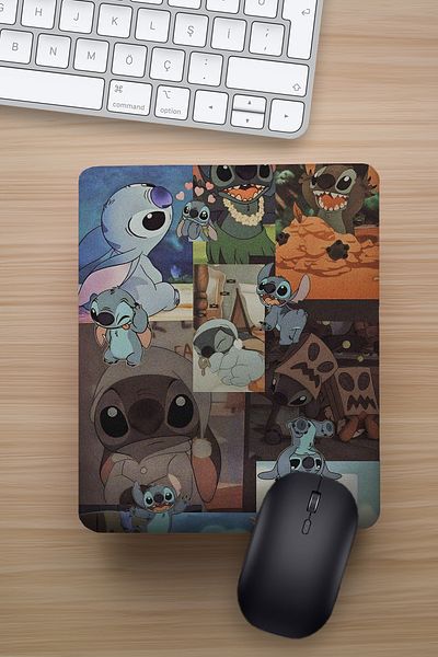 Ludios Δώρο Mousepad με διασκεδαστικό σχέδιο και υποστήριξη καρπού - Stich Collage