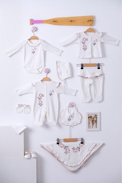 Eda Baby Ecru Baby Girl Bodysuit Set 11 Pieces - Hospital Exit 1174