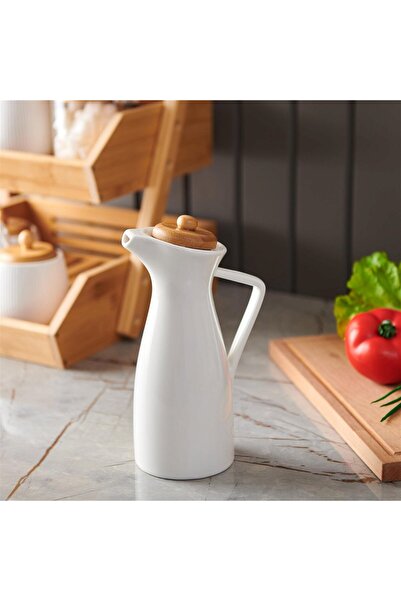 Sera Bambu Kapaklı Yağlık - Beyaz - 660 ml