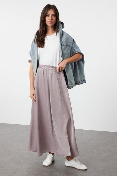 Trendyol Modest Shiny Lilac Woven Skirt - TCTSS24EE00019