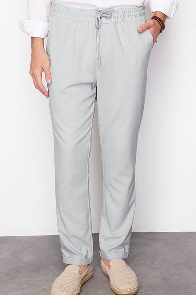 Trendyol Collection Сірі подвійні штани з еластичною талією TMNAW21PL0107