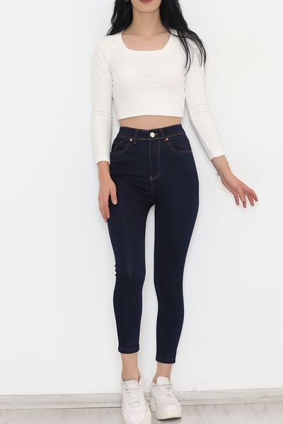 Moka Shopin Námořnická modř Super Lycra Jeans - 9815.1431