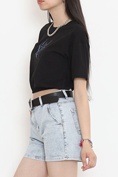 Moka Shopin Black Printed T-Shirt - Elastic Waist, 16547.1567.