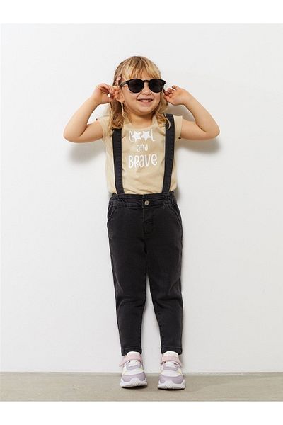 LC Waikiki Elastic Waist Cotton Baby Girl Jean Trousers